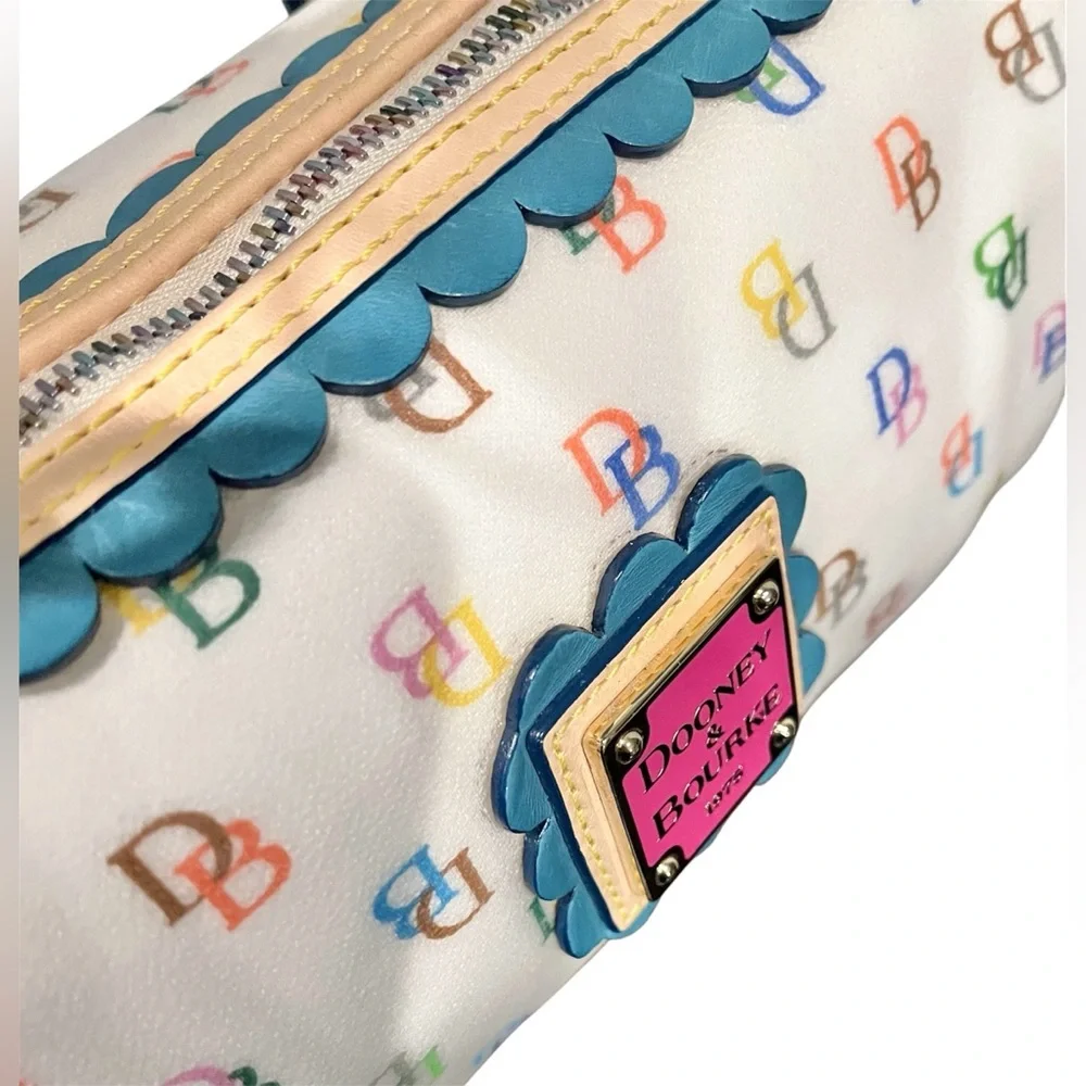 DOONEY & BOURKE VINTAGE Y2K MULTICOLOR RAINBOW MONOGRAM BARREL SHOULDER BAG - Picture 10 of 11